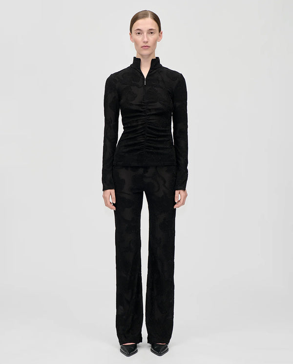 Lurex Devore Jersey Pant - Black