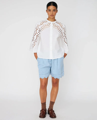 Soft Denim Shorts - Light Blue