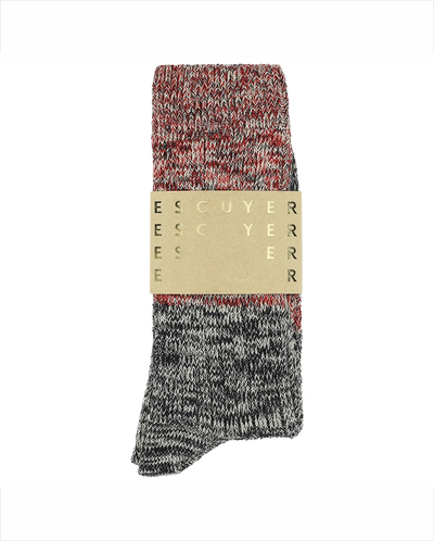 Melange Block Socks - Navy / Red