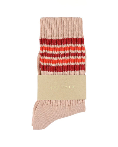 5 Stripes Socks - Pink / Red / Orange