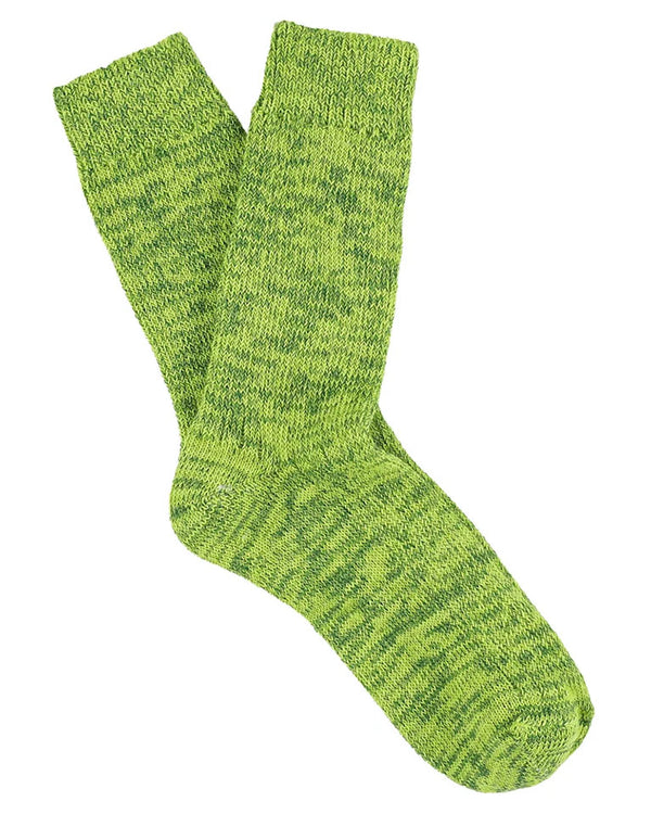 Melange Blend Socks - Fluo Green