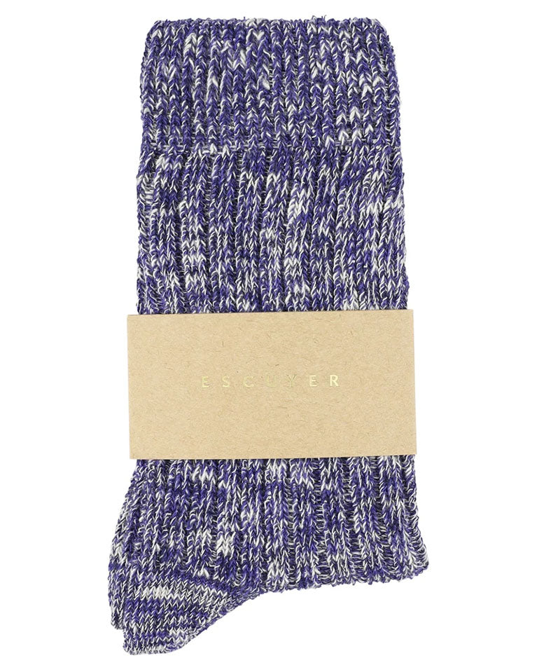 Melange Blend Socks - Royal Blue