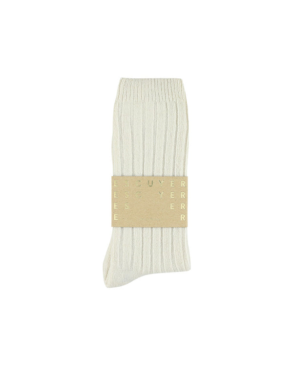 Cashmere Crew Socks - Ecru