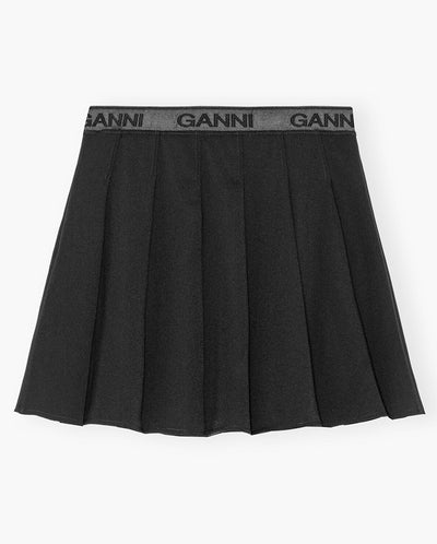 Light Twill Pleated Mini Skirt BLACK