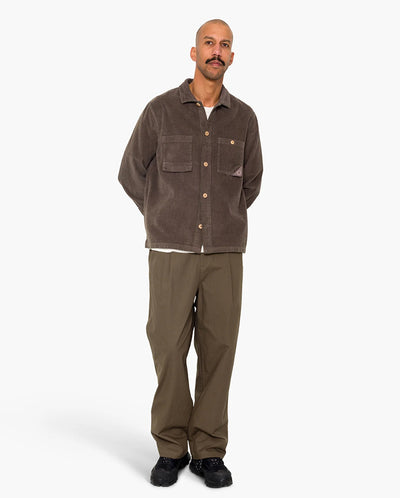 ANNIVERSARY PATCH OVERSHIRT - RICH BROWN CHUNKY CORD