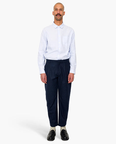 ASSEMBLY SUIT TROUSER - NAVY MELANGE WOOL
