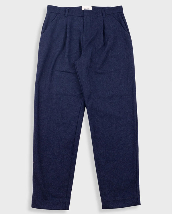 ASSEMBLY SUIT TROUSER - NAVY MELANGE WOOL