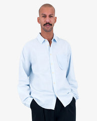 Contrast Pocket Shirt - Soft Blue