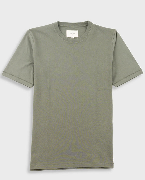 CONTRAST SLEEVE T-SHIRT - OLIVE