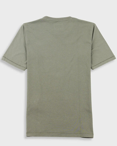 CONTRAST SLEEVE T-SHIRT - OLIVE
