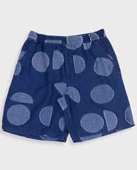 Relaxed Fit Shorts - Indigo Circle Jacquard