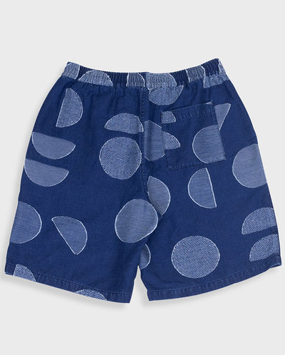 Relaxed Fit Shorts - Indigo Circle Jacquard