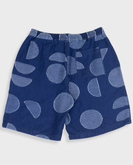Relaxed Fit Shorts - Indigo Circle Jacquard
