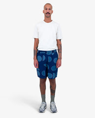 Relaxed Fit Shorts - Indigo Circle Jacquard
