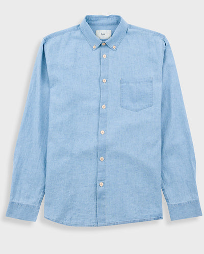 Relaxed Fit Shirt Indigo Micro Check