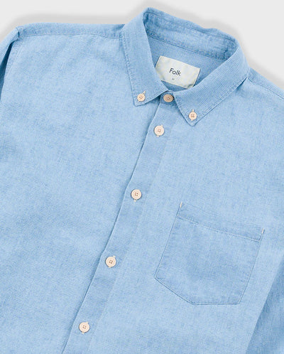 Relaxed Fit Shirt Indigo Micro Check