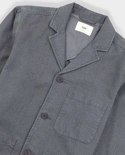 Wide fit Blazer Charcoal Hemp Canvas