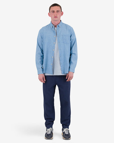 Relaxed Fit Shirt Indigo Micro Check