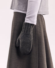 Wool Oversize Mittens - Dark Grey