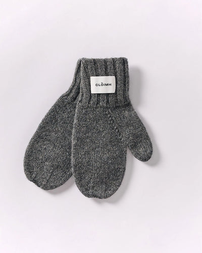 Wool Oversize Mittens - Dark Grey