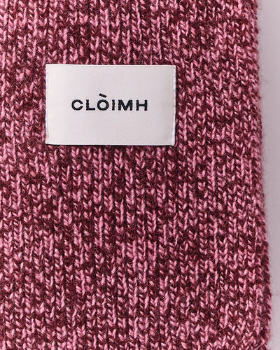 Mini Soft Wool Scarf - Burgundy/Pink Marl