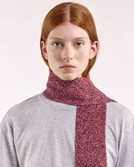 Mini Soft Wool Scarf - Burgundy/Pink Marl
