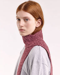 Mini Soft Wool Scarf - Burgundy/Pink Marl