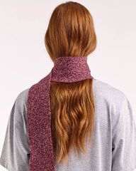 Mini Soft Wool Scarf - Burgundy/Pink Marl