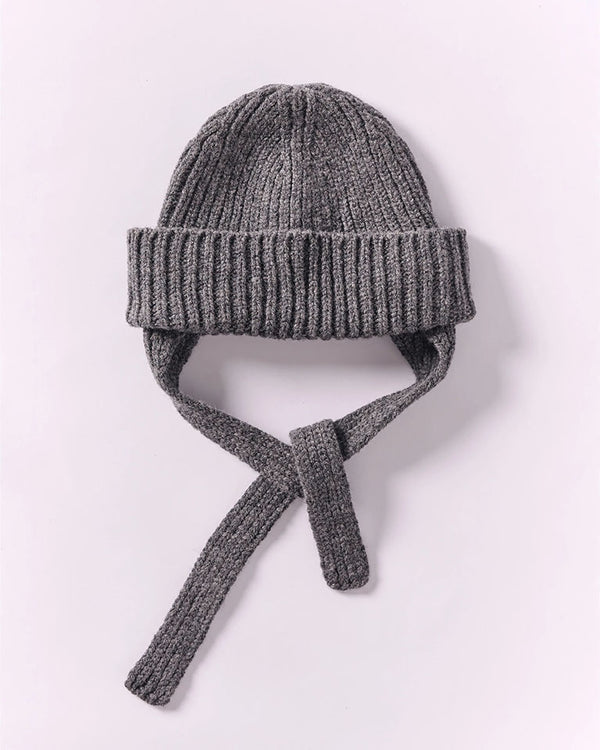 Wool Ear Flap Hat - Dark Grey