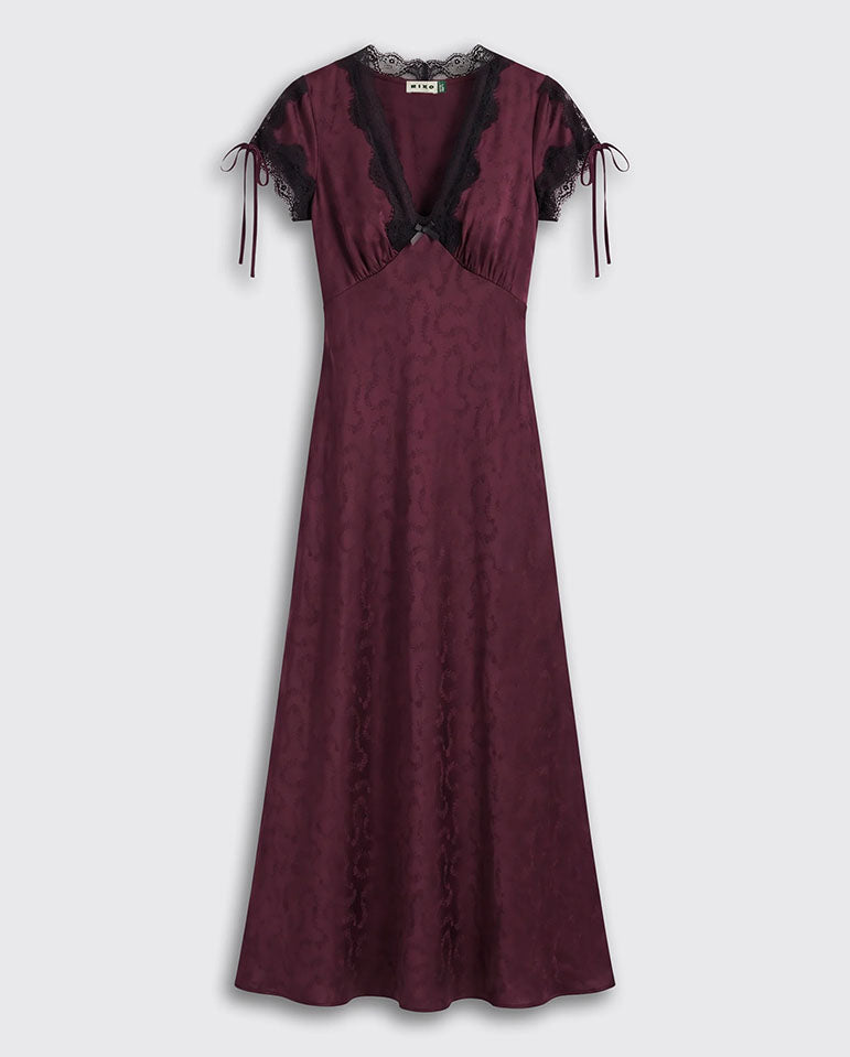 Fern Dress - Wine Floral Trail