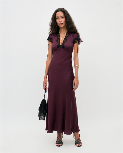 Fern Dress - Wine Floral Trail