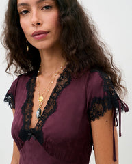 Fern Dress - Wine Floral Trail