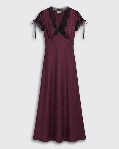 Fern Dress - Wine Floral Trail
