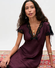 Fern Dress - Wine Floral Trail