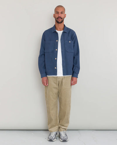 Patch Overshirt Steel Blue Moleskin