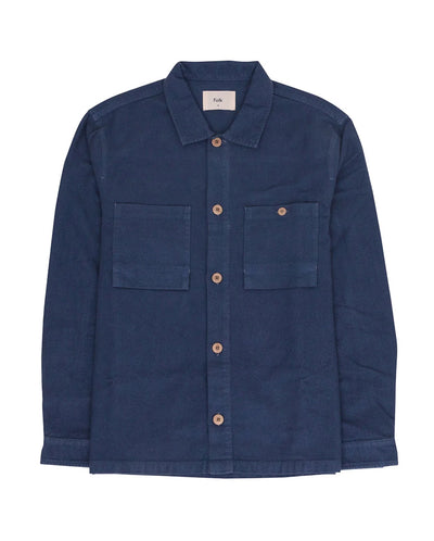 Patch Overshirt Steel Blue Moleskin