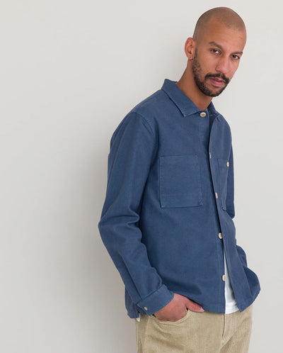 Patch Overshirt Steel Blue Moleskin