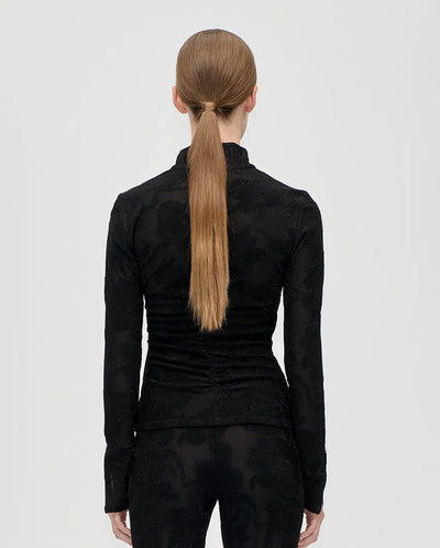 Lurex devore Top BLACK