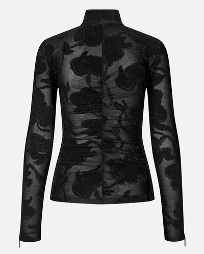 Lurex devore Top BLACK