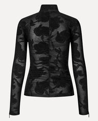 Lurex devore Top BLACK