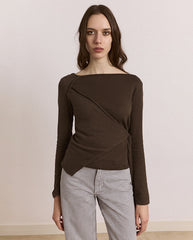 Hannie Sheer Tie Jumper - Khaki