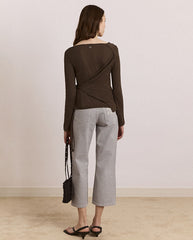 Hannie Sheer Tie Jumper - Khaki