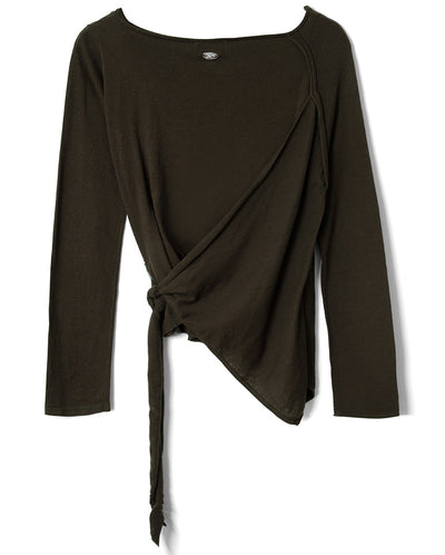 Hannie Sheer Tie Jumper - Khaki