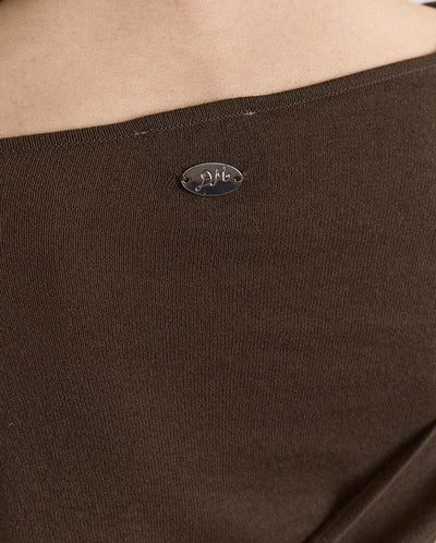 Hannie Sheer Tie Jumper - Khaki