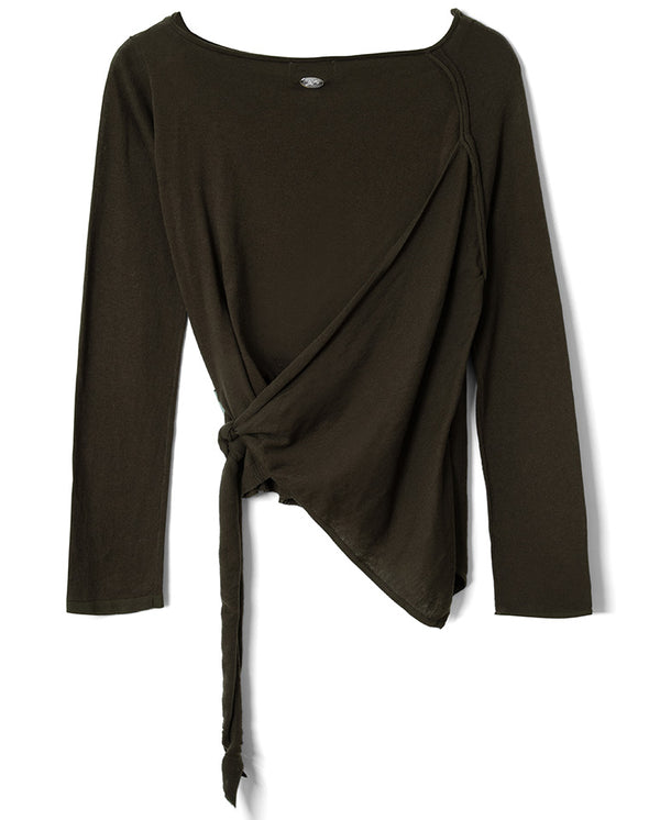 Hannie Sheer Tie Jumper - Khaki