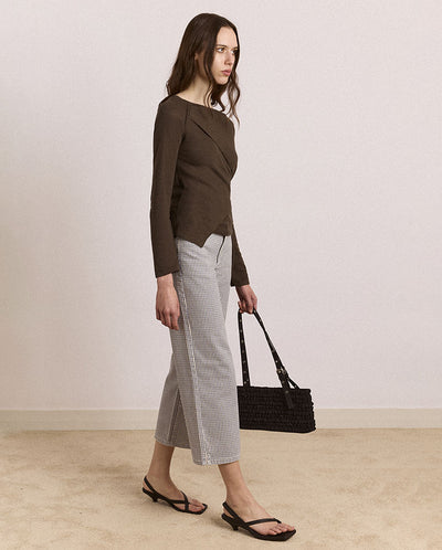 Hannie Sheer Tie Jumper - Khaki