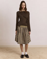 Hannie Sheer Tie Jumper - Khaki