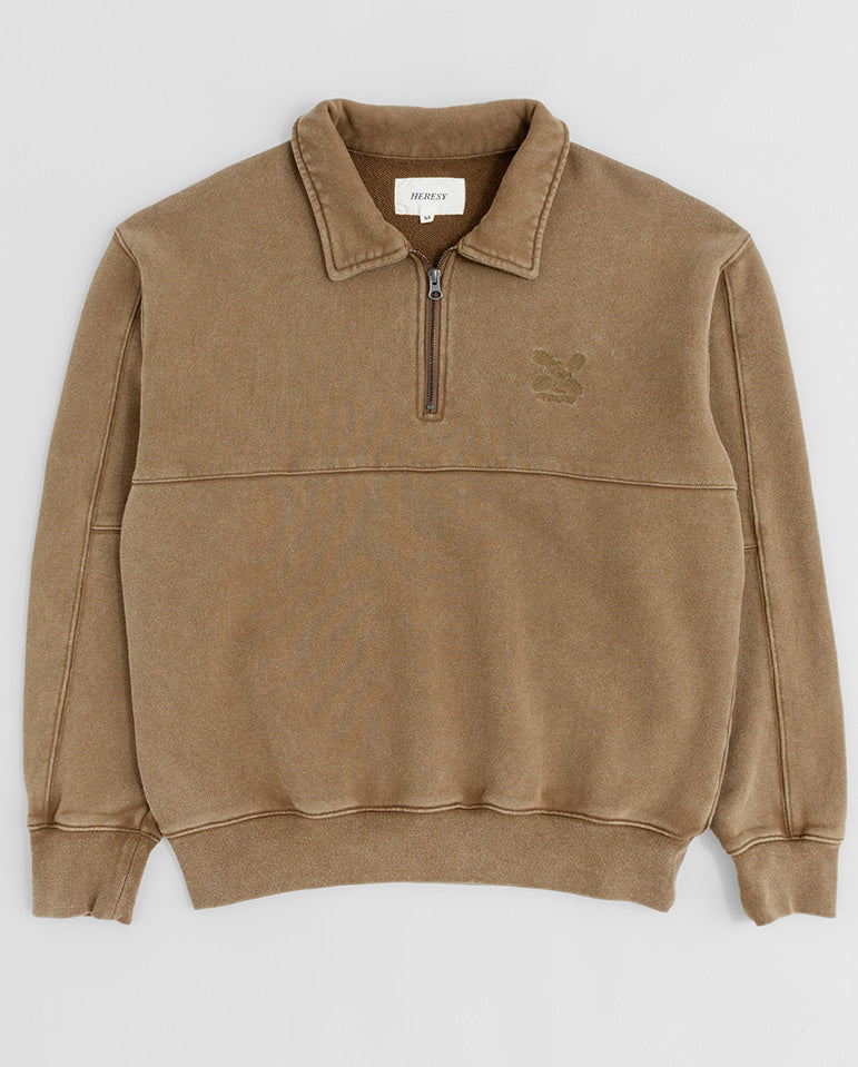 Green Man 1/4 Zip - Biscuit