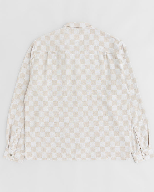 Trellis Revere Shirt - Ecru Check