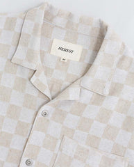 Trellis Revere Shirt - Ecru Check